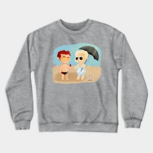 Beach day! Featuring umbrellas and sunglasses Crewneck Sweatshirt